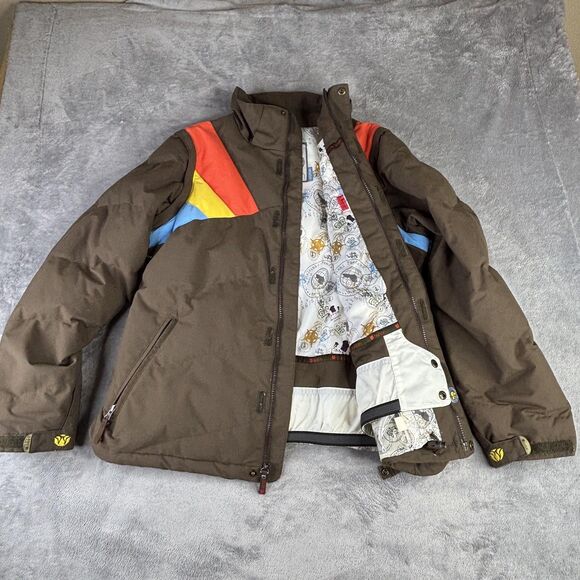 Burton Jacket Womens Large Brown Insulated Snowboard Winter Coat + Vest Zip Off - Picture 1 of 16